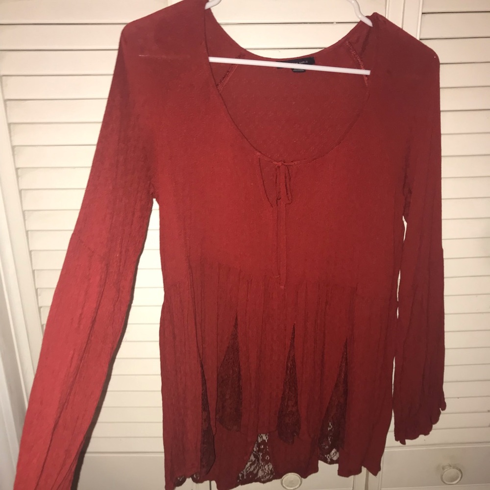 American Eagle red blouse